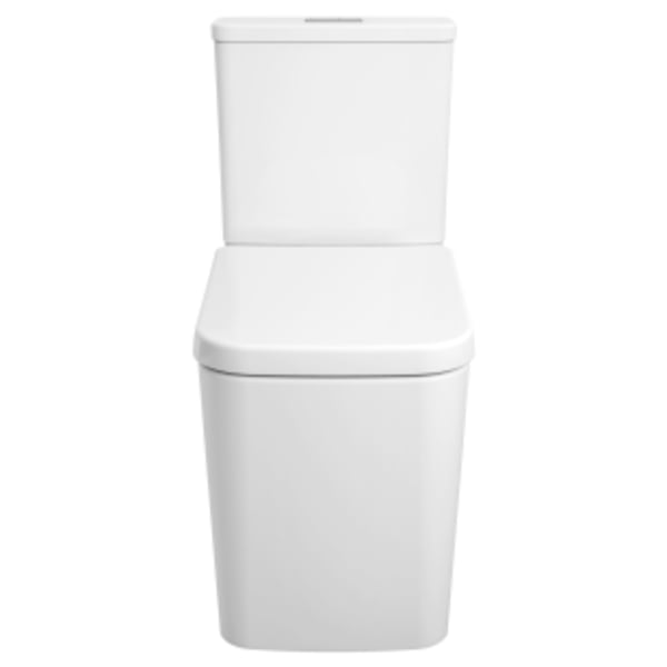 Two-Piece Dual Flush Right Height Elongated Toilet With Seat in GROHE ALPINE WHITE