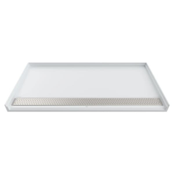 Townsend® 64 x 38-Inch Single Threshold ADA Shower Base With Linear Drain Soft White