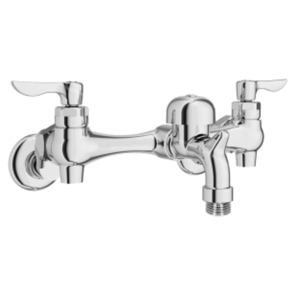 Wall-Mount Service Sink Faucet With 3-Inch Vacuum Breaker Spout and Offset Shanks Chrome