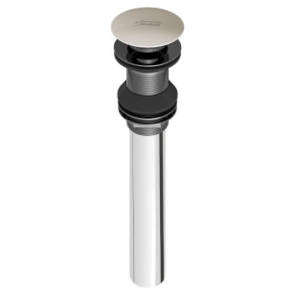 Push Pop-up Drain Without Overflow Brushed Nickel