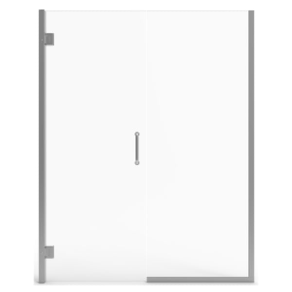72" Height Frameless Shower Door With Panel in SILVER SHINE