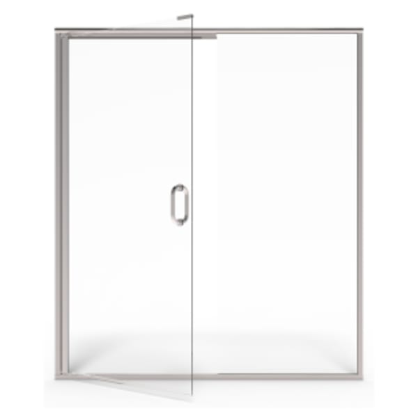 60 x 76-Inch Height Semi-Frameless Swing Door With Panel Silver Shine