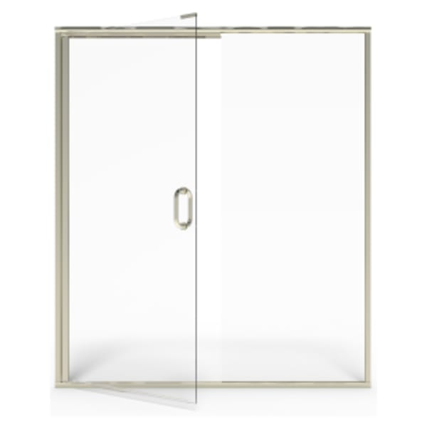 48 x 76-Inch Height Semi-Frameless Swing Door With Panel Brushed Nickel