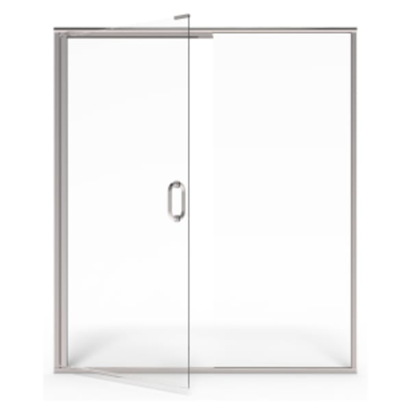 48 x 76-Inch Height Semi-Frameless Swing Door With Panel Silver Shine