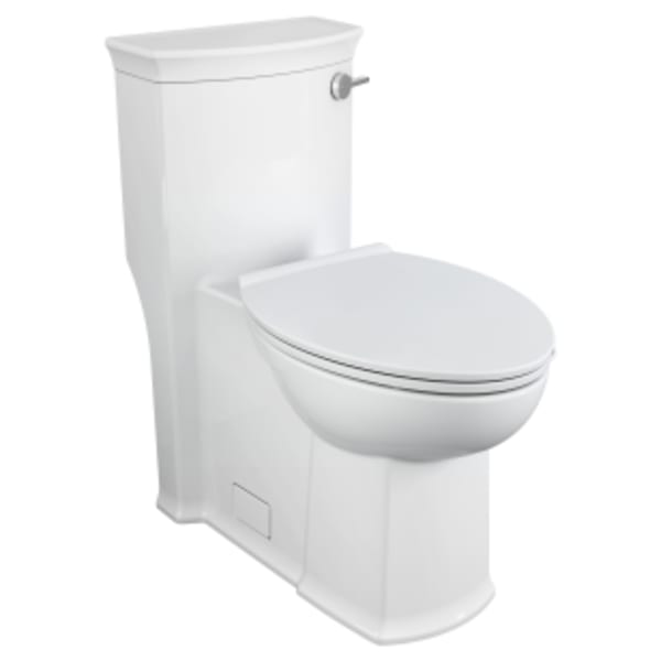 Wyatt One-Piece Chair Height Right Hand Trip Lever Elongated Toilet with Seat in CANVAS WHITE