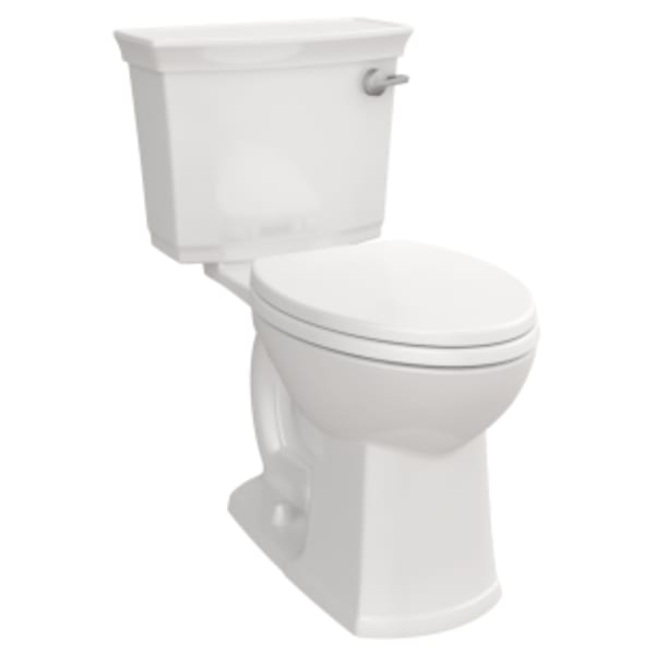 Wyatt Two-Piece Chair Height Right Hand Trip Lever Elongated Toilet with Seat in CANVAS WHITE