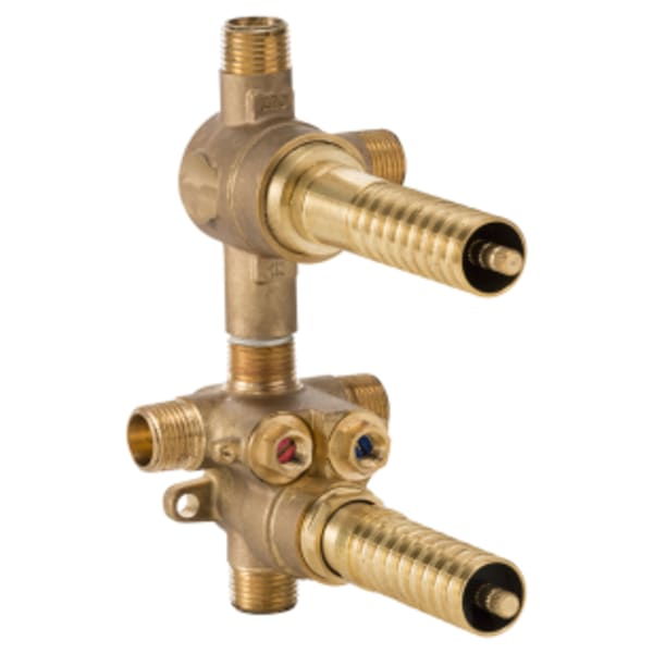 2-Handle Thermostatic Rough Valve with 2-Way Diverter Shared Functions