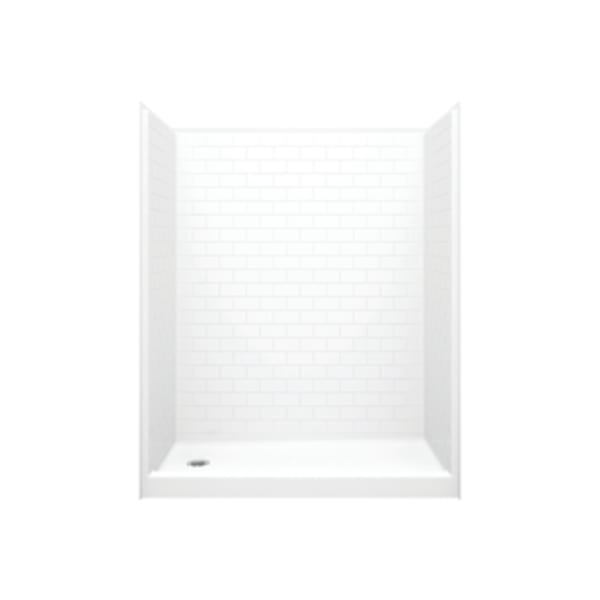 16030STTL/R AcrylX Alcove Left-Hand Drain One-Piece Shower in White