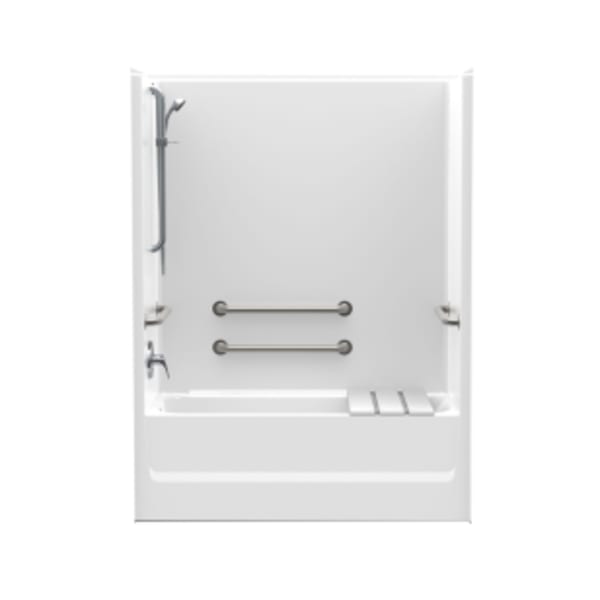 2603SMTE 60 x 32 AcrylX Alcove Left Hand Drain One-Piece Tub Shower in White, Base Model with no Accessories