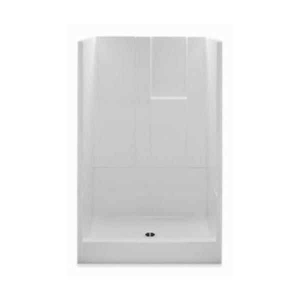 1483NTRI 48 x 34 AcrylX Alcove Center Drain Three-Piece Shower in White