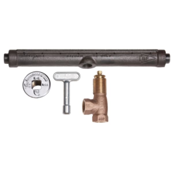 1/2" FIP Angle Gas Log Lighter Valve W- Chrome Flange & Key & W- LL Bar