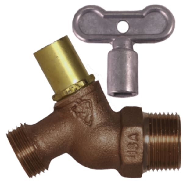 No-Kink Hose Bib 3/4" MIP Loose Key Lead Free