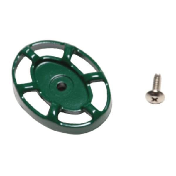 Green Oval Handle (Aluminum, 12-pt) & Self-Tapping Stainless Steel Screw