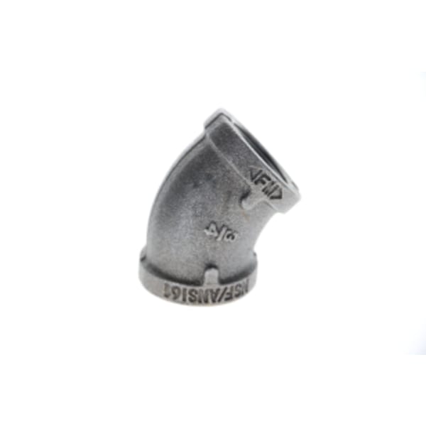 3/4" Black Malleable 45 Degree Elbow FPT x FPT