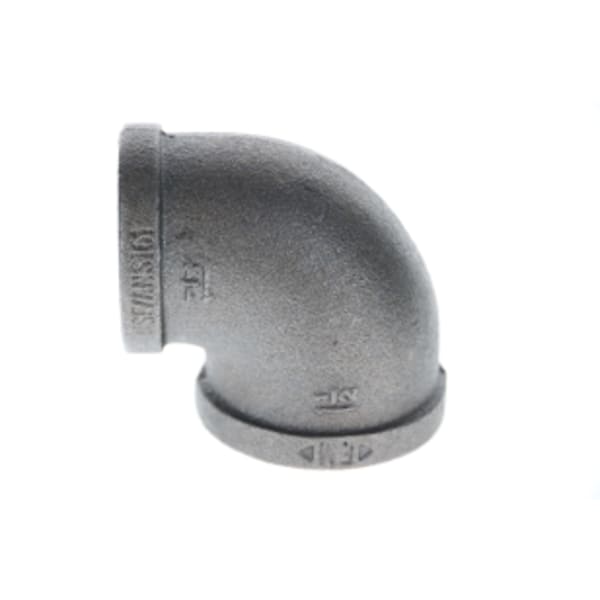 1-1/2" x 1-1/4" Black Malleable 90 Degree Elbow FPT x MPT