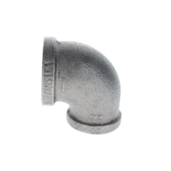 1-1/4" x 3/4" Black Malleable 90 Degree Elbow FPT x MPT