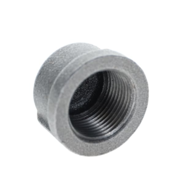 1" Black Malleable Cap FPT