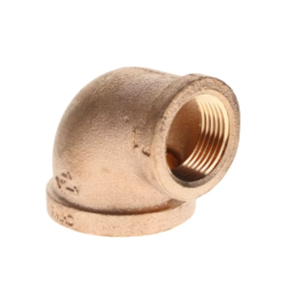 3/8" x 1/4" - 90 Deg Bronze Reducing Elbow - Lead Free - FNPT x FNPT