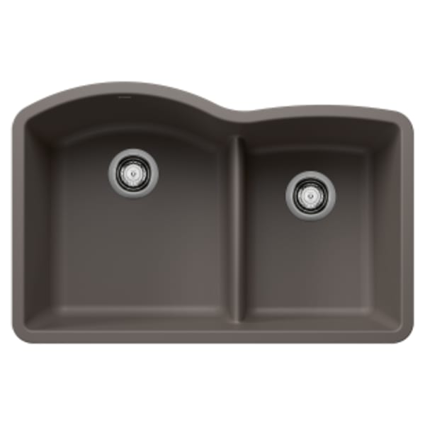 Diamond 1-3/4 Double Bowl Kitchen Sink with Low Divide - Volcano Gray