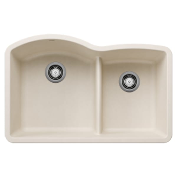 Diamond 1-3/4 Double Bowl Kitchen Sink with Low Divide - Soft White