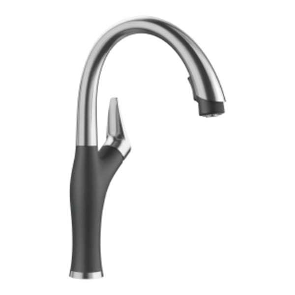 Artona Pull-Down Kitchen Faucet 1.5 GPM - PVD Steel/Anthracite