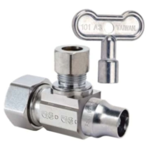 1/2" x 3/8" Angle Stop(Key) - Comp x Comp, Chrome