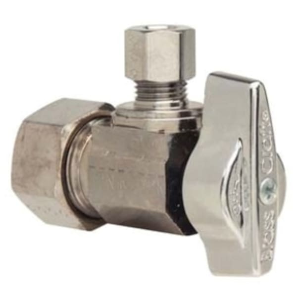 1/2" x 3/8" Angle Stop - Comp x Comp, Chrome