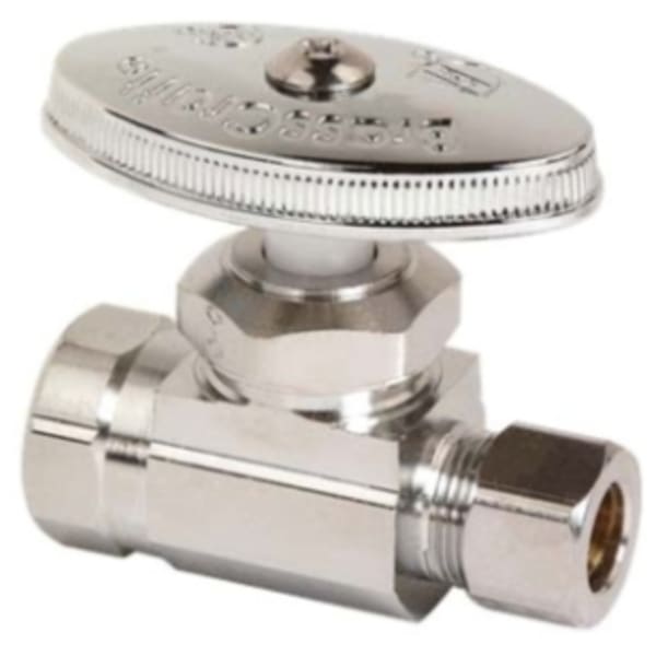 1/2" x 1/2" Straight Stop - FIP x Comp, Chrome