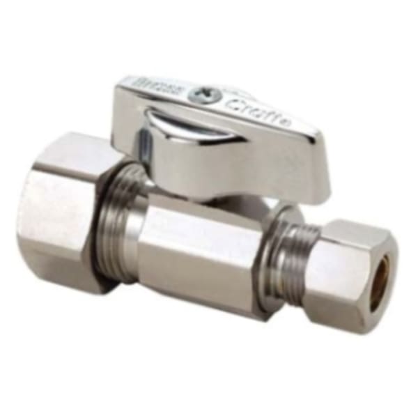 1/2" x 3/8" Straight Stop - Comp x Comp, Chrome