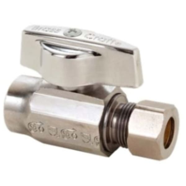 1/2" x 1/4" Straight Stop - FIP x Comp,