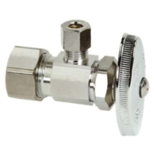 1/2" x 1/4" Angle Stop - Comp x Comp, Chrome