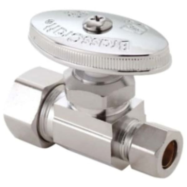 1/2" x 1/4" Straight Stop - Comp x Comp, Chrome