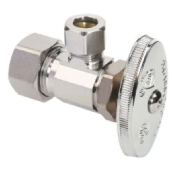 1/2" x 3/8" Angle Stop - Comp x Comp, Chrome
