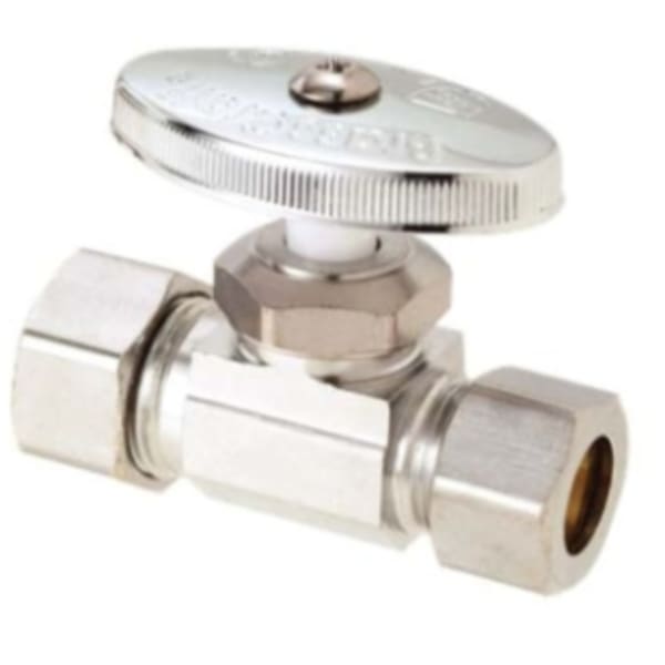 1/2" x 1/2" Straight Stop - Comp x Comp, Chrome