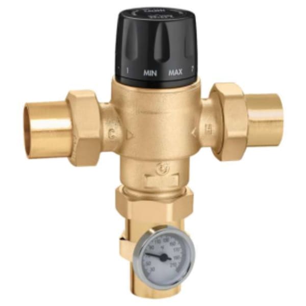 MixCal+™ High Flow 3-Way Mixing Valve 1 1/4" Sweat w/ Temp Gauge