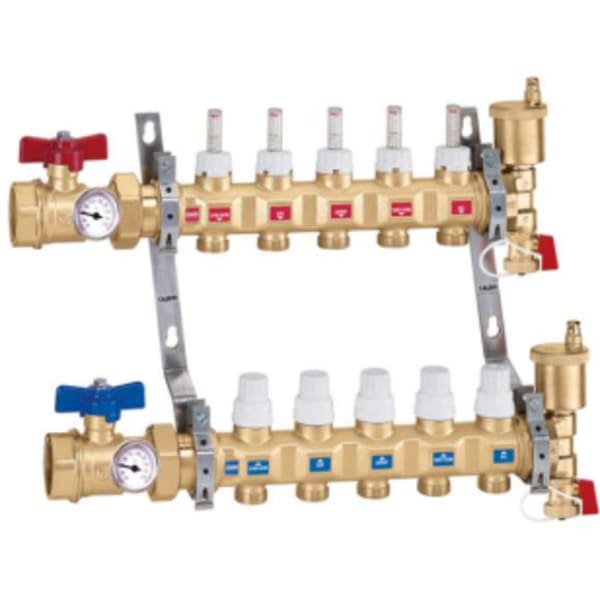 TwistFlow™ Radiant Manifold Assembly 9 loop 1" (Tubing Goes Upward)
