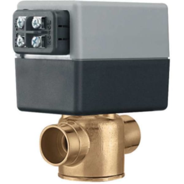 Z-One™ 2-Way valve body,Normally Closed Actuator terminal blockw/ Switch,24V,3/4",Sweat,7.5Cv,20 PSI ∆P