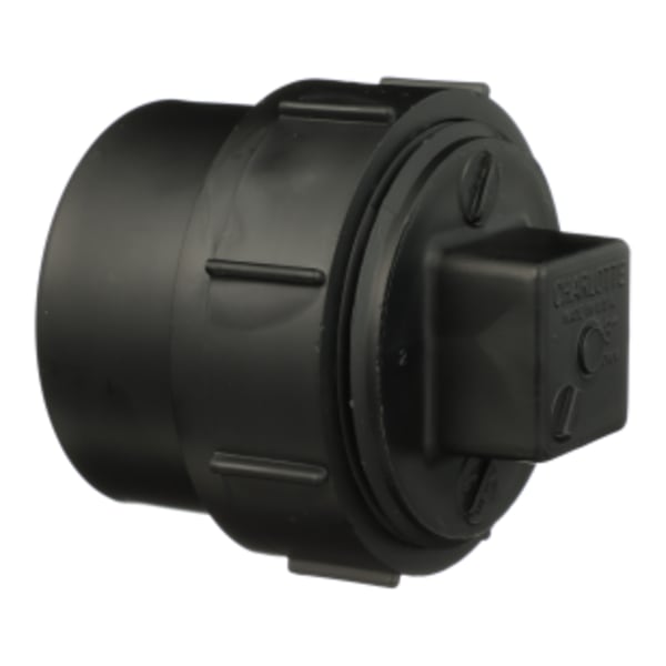3" ABS DWV Cleanout Adapter with Plug - Spigot x FPT