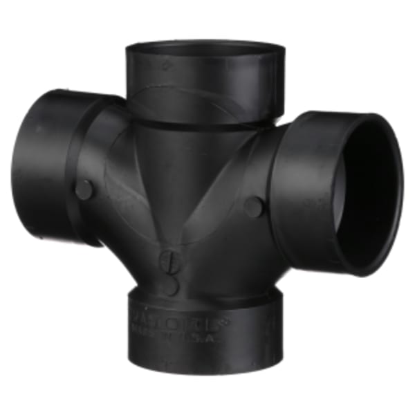 3" ABS DWV Double Sanitary Tee - All Hub
