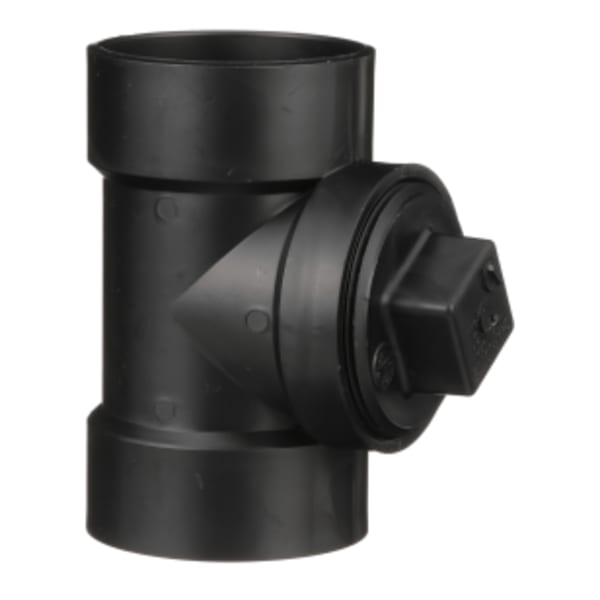 3" ABS DWV Test or Cleanout Tee with Plug - Hub x Hub x FPT