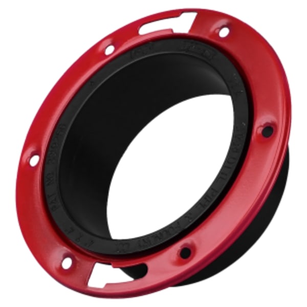 4" x 4" ABS DWV Closet Flange with Metal Ring - Closet x Hub