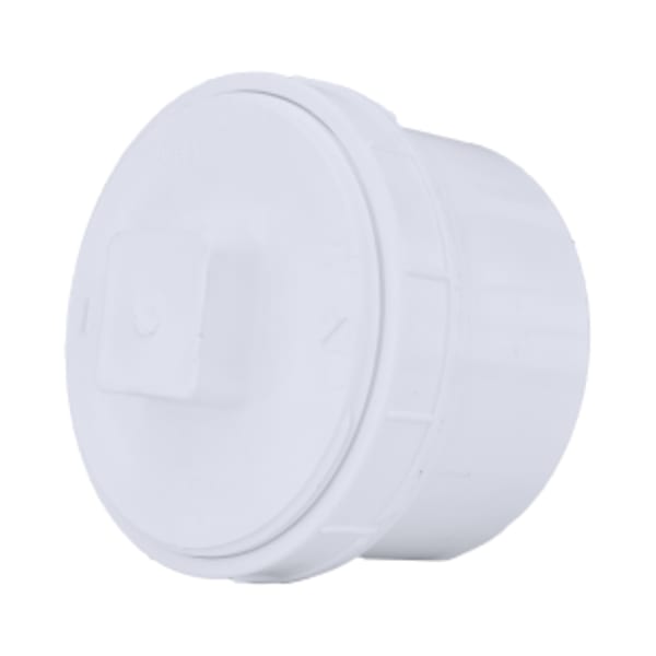 6" PVC DWV Cleanout Adapter with Plug - Spigot x FPT