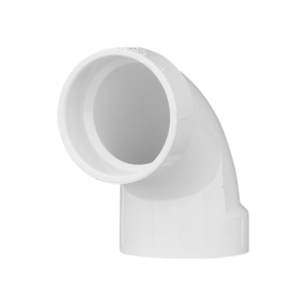 2" PVC DWV 90° Elbow - Hub x Hub