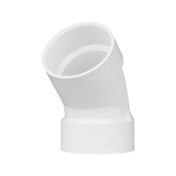 3" PVC DWV 45° Elbow - Hub x Hub