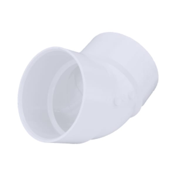 6" PVC DWV 45° Elbow - Hub x Hub