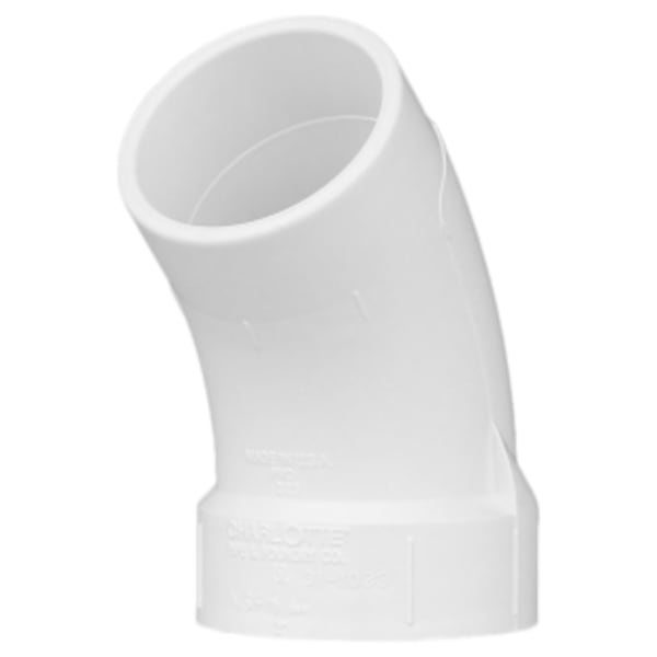 2" PVC DWV 45° Street Elbow - Hub x Spigot