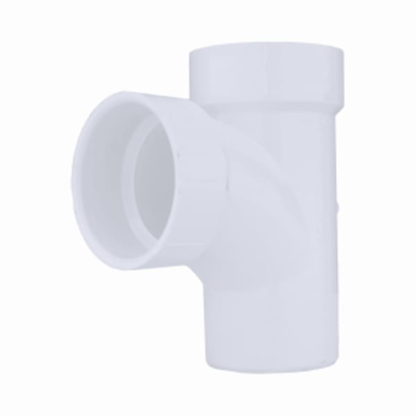 2" PVC DWV Street Sanitary Tee - Spigot x Hub x Hub