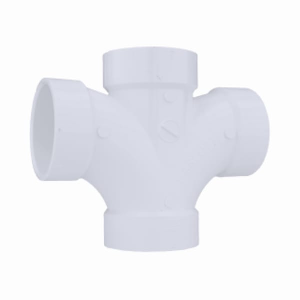 2" PVC DWV Double Sanitary Tee - All Hub