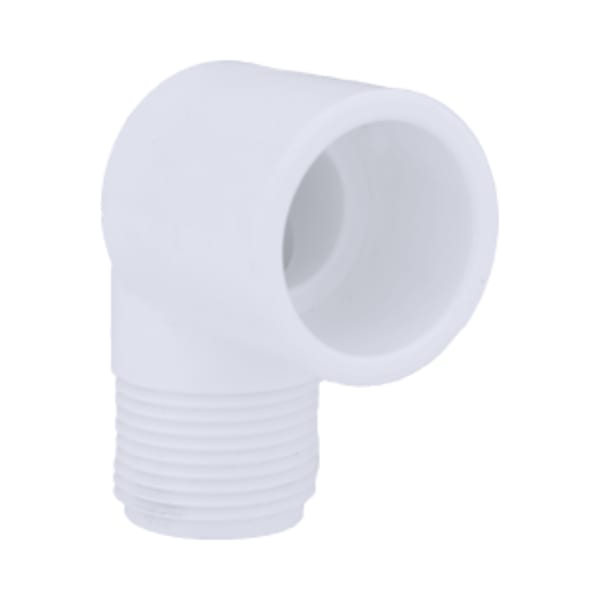 3/4" PVC SCH40 90° Elbow - Socket x MPT
