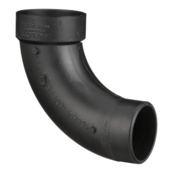 2" ABS DWV 90° Long Turn Street Elbow - Hub x Spigot